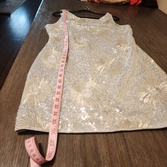 Elliatt Caledonia Sequin Mini Shift Dress NWOT Silver XXL - Picture 3 of 9